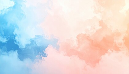 Obraz premium Serene cloud formation nature digital art pastel colors aerial view tranquility and calmness