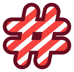 Candy Cane Hashtag # Symbol    