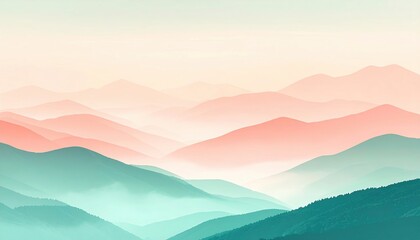 Obraz premium Tranquil sunrise over mountain ranges nature landscape serene environment panoramic view calm concept