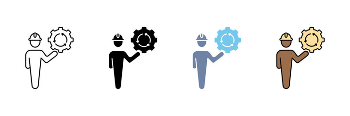 engineer concept line icon. Simple element illustration.