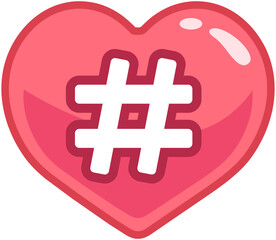 Heart Hashtag # Symbol 