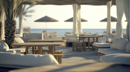 Fototapeta premium Coastal Beachfront Cafe