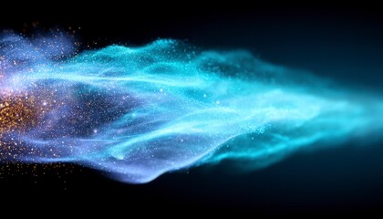 Dreamy Gradient Swirl with Shimmering Particles in Abstract Motion Design Element