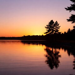 Fototapeta premium sunset on the river