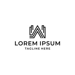 w a wa aw initial logo design vector graphic idea creative