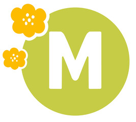 Spring Flower Style Alphabet M
