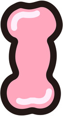 Cute Pink Cloud Bubble Alphabet I
