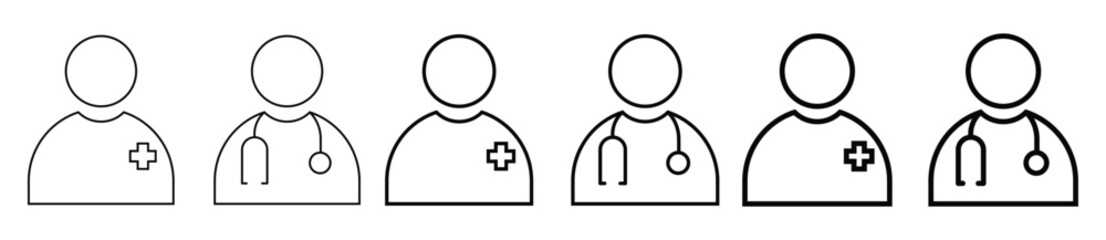 Doctor Icon Vector with Patient. a provider of patient care vector icon