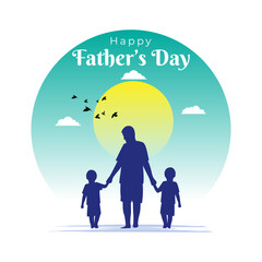 Vector illustration of Happy Father's Day social media template