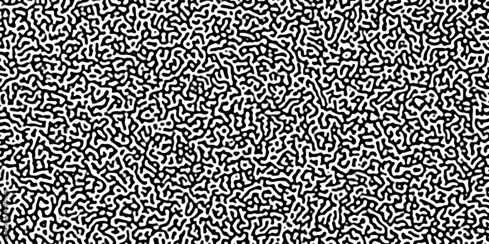 Fototapete turing reaction diffusion monochrome seamless pattern with chaotic motion .linear design with biolog
