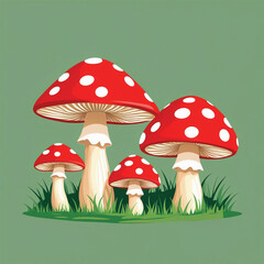 mushrooms in grass