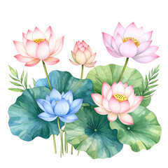 Obraz premium lotus flower set