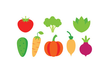vegetables isolated on white