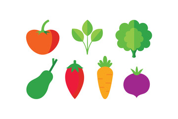 vegetables on white background