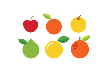 set of vegetables isolated on white