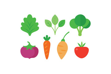 set of vegetables isolated on white