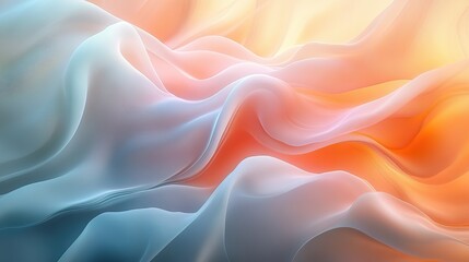 Obraz premium An abstract image of flowing lines and curves in soft pastel colors creates a sense of fluidity and gentle movement, suggesting calmness
