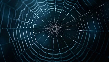 Fototapeta premium spider web with dew drops