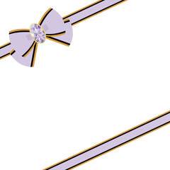Gorgeous jewelry ribbon frame illustration antique fashionable decoration material Pastel Purple / 豪華な宝石があしらわれたリボンフレームイラストアンティーク オシャレ 装飾 素材 パステル 紫