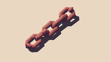 Isometric Illustration of a Stylized Chain Link Icon Design