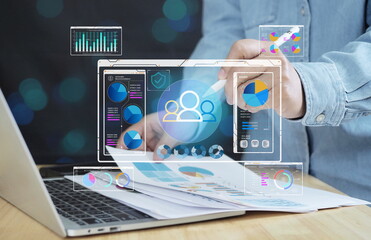 Digital marketing strategy and audience targeting concept.Know your customer (KYC) concept. Finding...