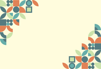 geometric background with Sky blue, green,  brown color combination