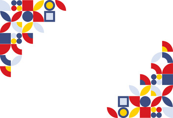 geometric background with Sky blue, Navy, red  and yellow color combination