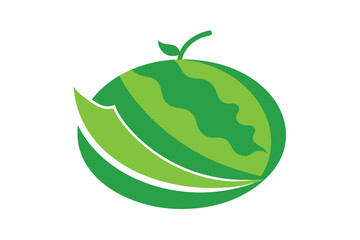 Green Melon Silhouette Vector