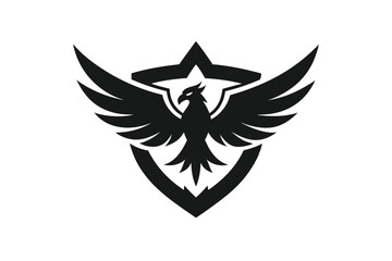 Obraz premium Iconic Monochromatic Bird Emblem 