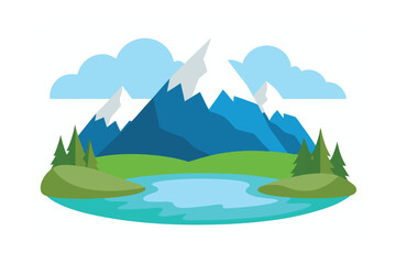 vector illustration of a mountain landscape