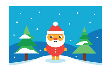 christmas tree and snowman