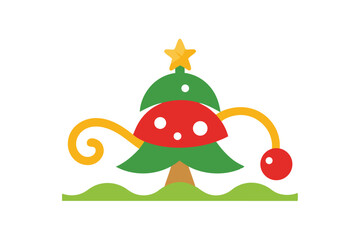 christmas tree and snowman