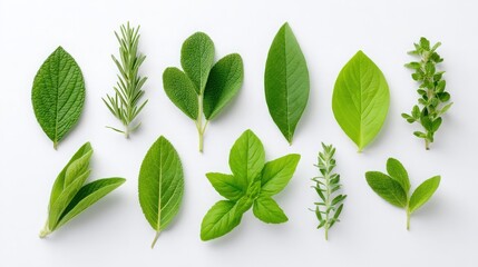 Fototapeta premium Vibrant Display of Fresh Green Herbs for Culinary Inspiration