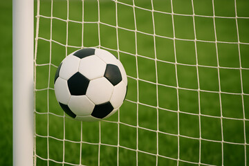 Dramatic Moment: Soccer Ball Kisses the Net! | Witness the Thrill of Victory as the Football Finds its Target, Rippling the Mesh in a Decisive Goal. Soccer Action, Sports Photography, Goal C