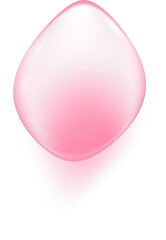 Pink water drop. 3d jelly serum and cosmetic transparent oil. Liquid gel and cream for skincare. Soap bubble of shampoo and shower gel.