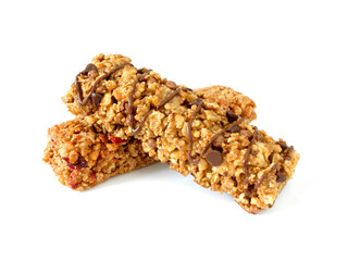 Chocolate and strawberry cereal bars
