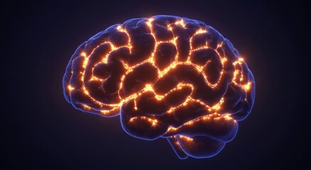 Fototapeta premium High-resolution 300 DPI image of Brain – Neural Network, Machine Learning, Digital Technology, Brain Science, Data Processing