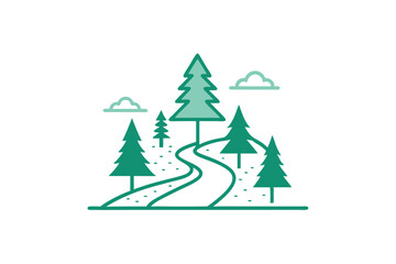 Hiking Path beside Forest Road