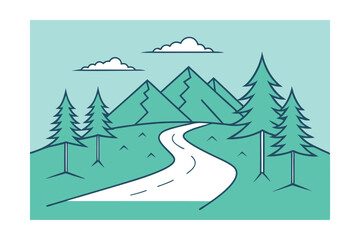 Hiking Path beside Forest Road