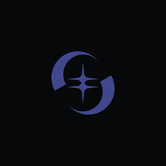 simple letter S spark star logo design inspiration