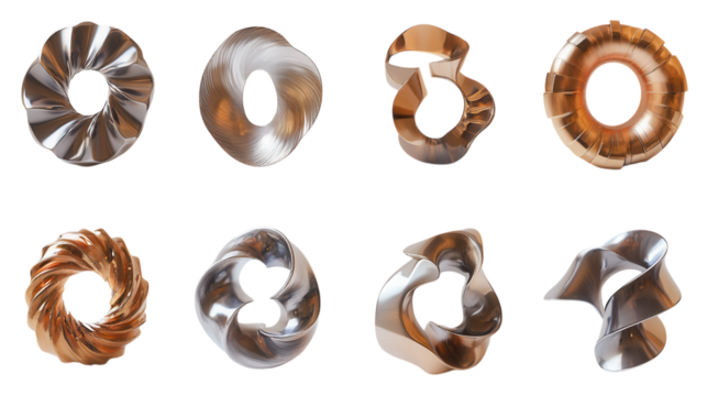 Sleek metallic numbers with a smooth reflective surface. transparent PNG
