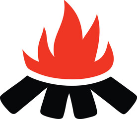 Campfire symbol bonfire vector icon