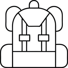 Backpack or Schoolbag Line Icon. Back to School Concept Vector on White Background.