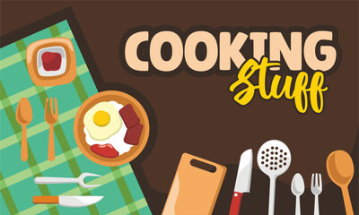 utensil hand draw isolated on flat background style