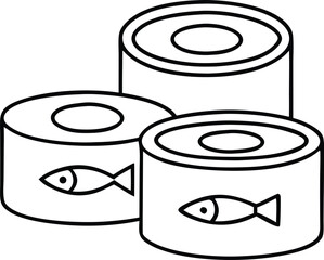 Sardines Vector Line Icon Design
