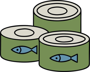 Sardines Vector Line Icon Design