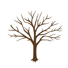 枯れ木のイラスト（冬の木）