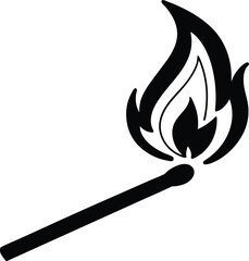 burning match vector icon