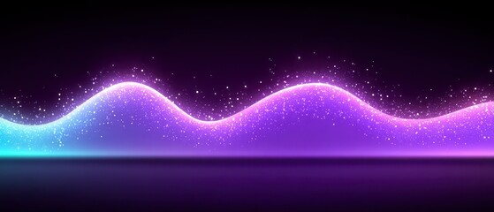 Neon Gradient Sparkle Wave Abstract Background Visual Display Technology Art.