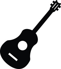 Acoustic guitar musical instrument flat vector icon for music 